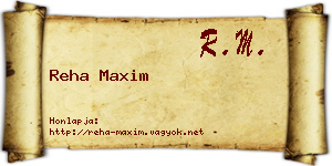 Reha Maxim névjegykártya